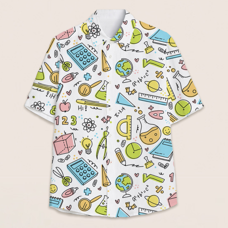 Come And Study Hard With Me Teacher Short Sleeve Shirt