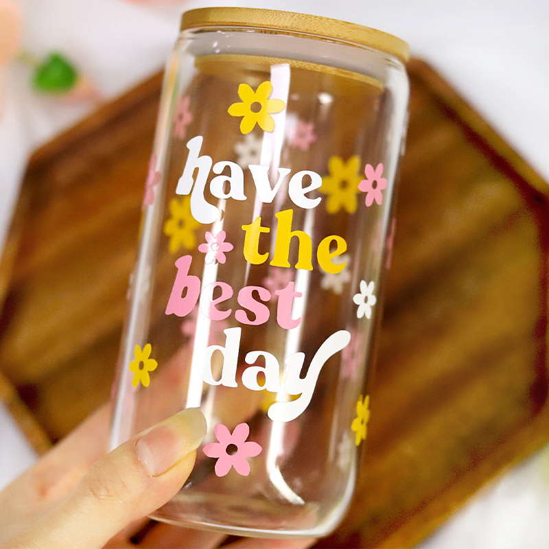 Have The Best Day Glass Can Tumbler