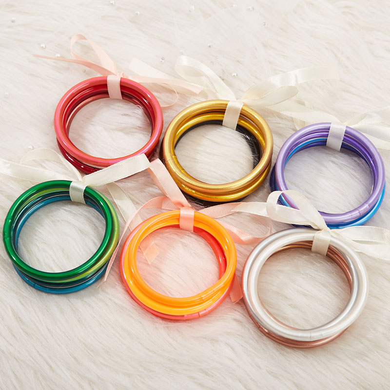 Colorful Cute Rainbow Teacher Jelly Bracelets