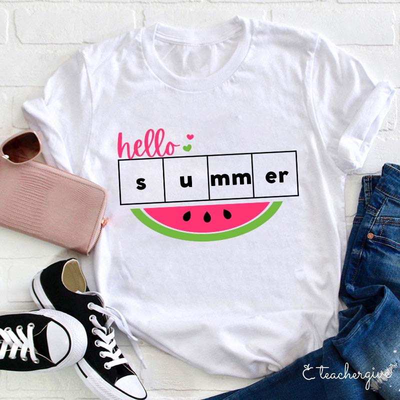 Hello Summer Watermelon Teacher T-Shirt