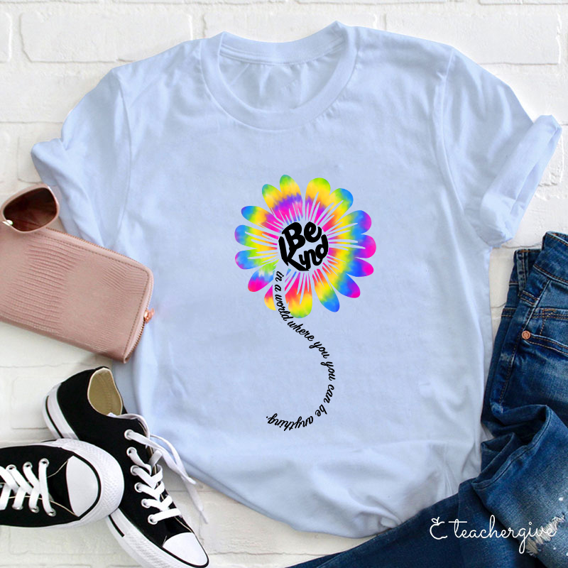 Be Kind In A World Where You Can Be Anything Teacher T-Shirt