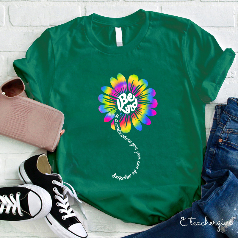 Be Kind In A World Where You Can Be Anything Teacher T-Shirt