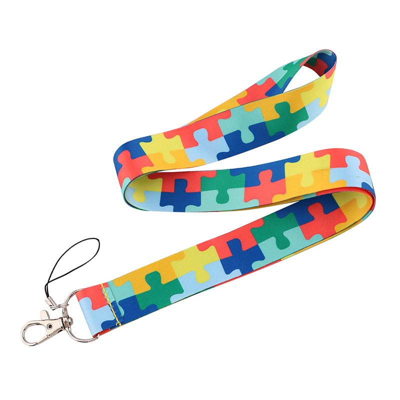 Colorful Puzzle Teacher Lanyard