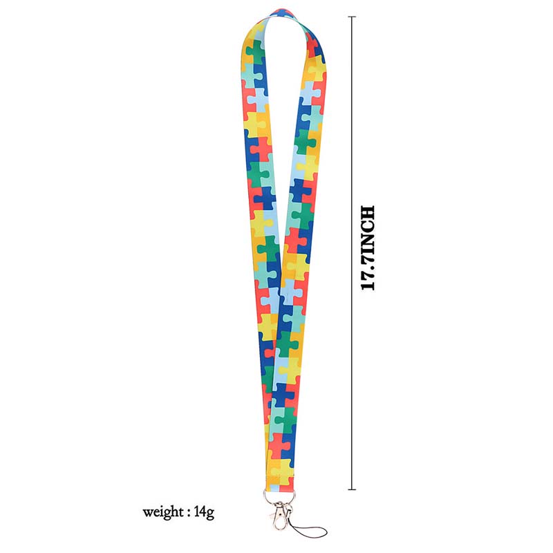 Colorful Puzzle Teacher Lanyard