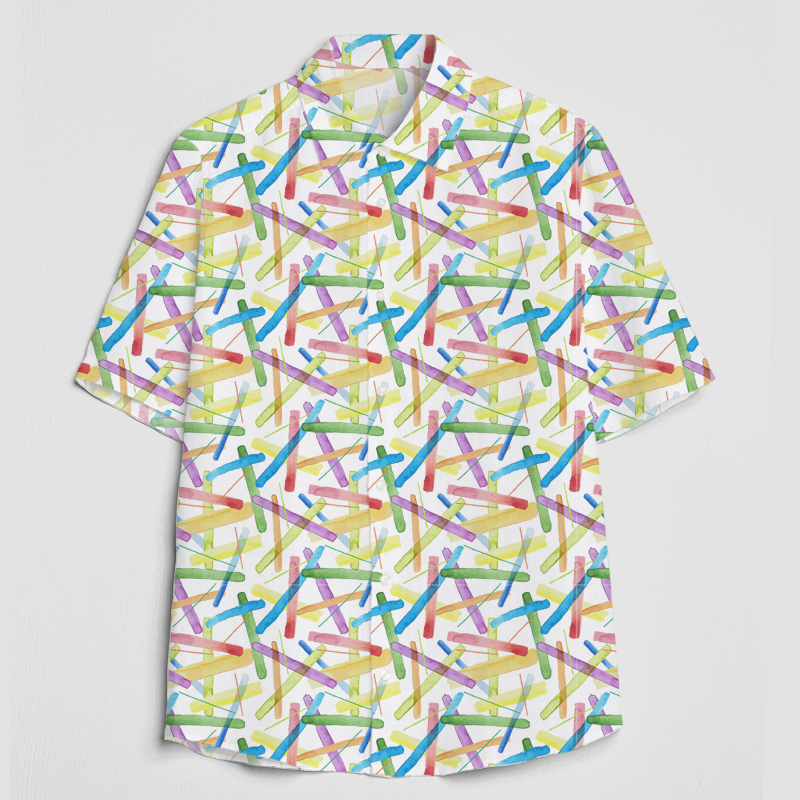 Summer Fresh Color Bar Teacher Short Sleeve Shirt