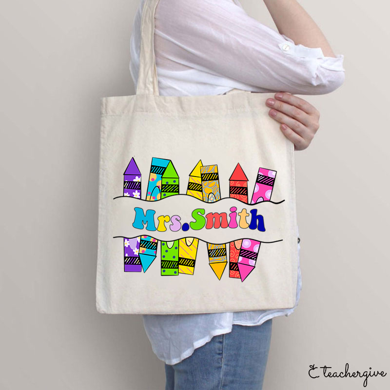 Personalized Teacher Name Tote Bag