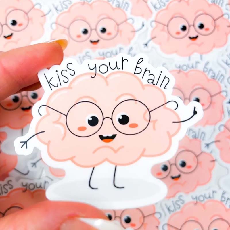 Kiss Your Brain Teacher Stickers