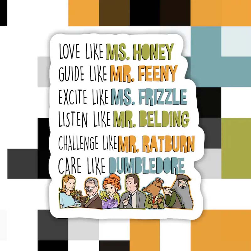 Love Guide Excite Listen Care Like Teacher Stickers