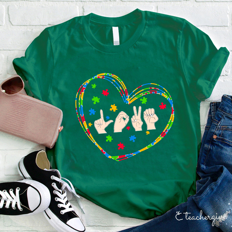 Peace And Love Teacher T-Shirt
