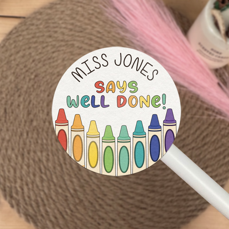 Personalized Well Done Teacher Stickers