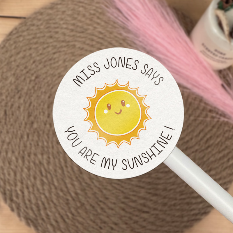 Personalized You Are My Sunshine Teacher Stickers