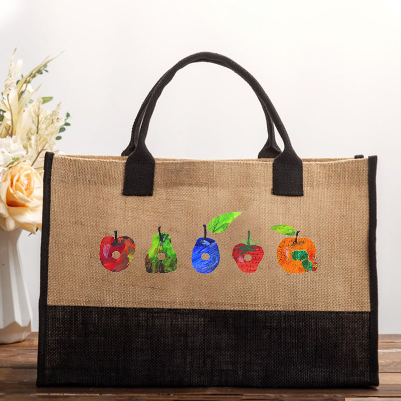 Fruits And Caterpillar Teacher Cotton Tote Bag