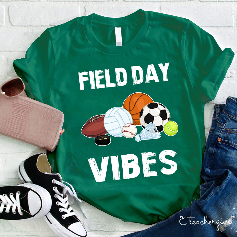 Field Day Vibes Teacher T-Shirt