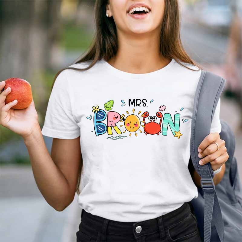 Summer Marine Life Teacher T-Shirt