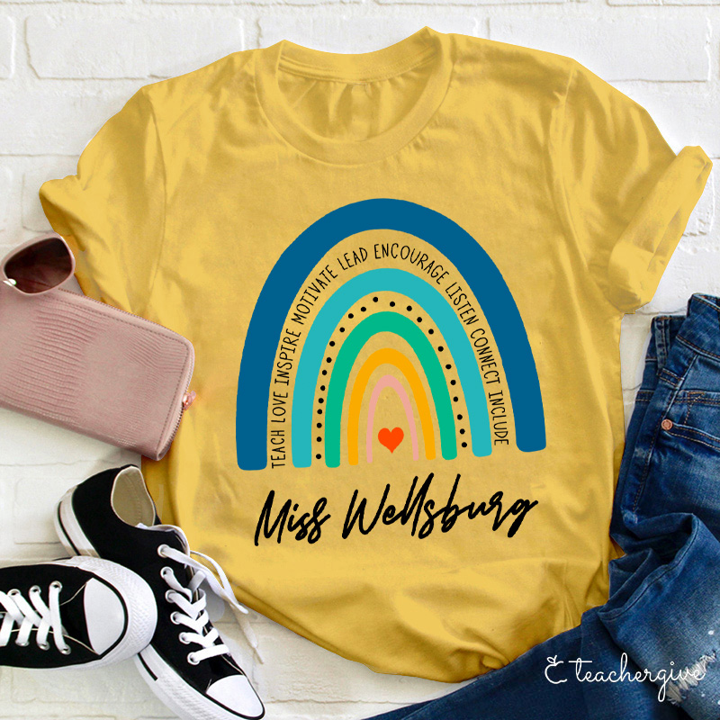 Personalized Teach Love Inspire Motivate Lead Teacher T-Shirt