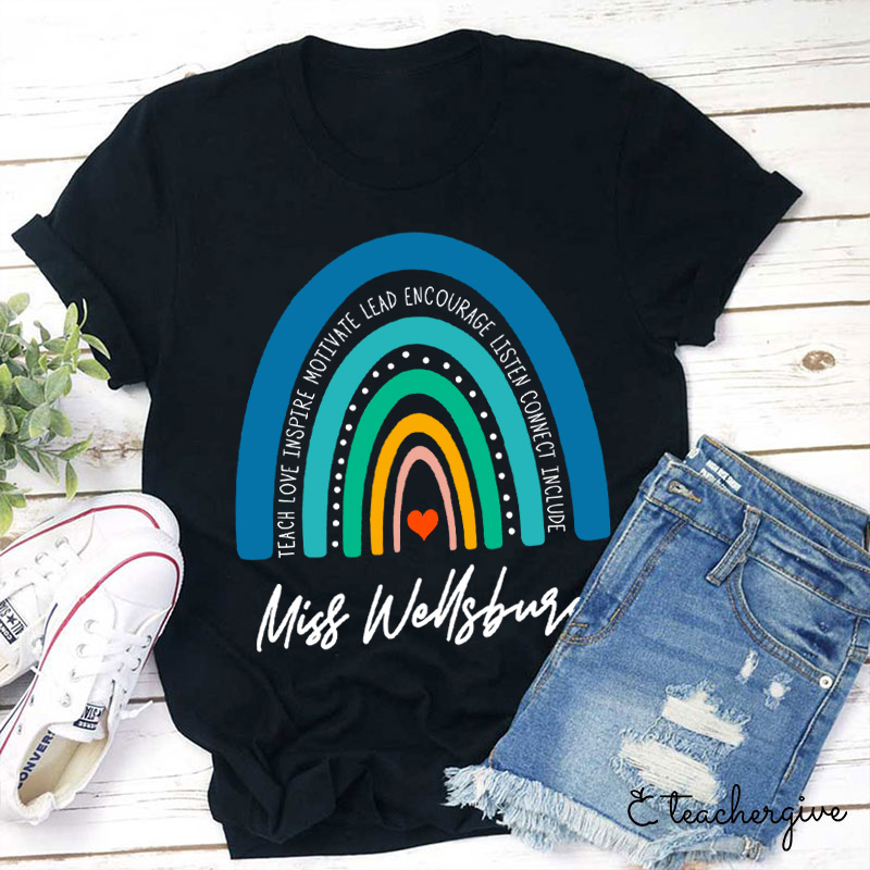 Personalized Teach Love Inspire Motivate Lead Teacher T-Shirt