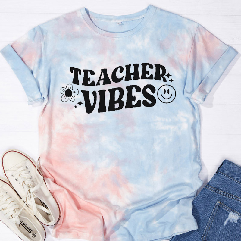 Teacher Vibes Teacher Tie-dye T-Shirt
