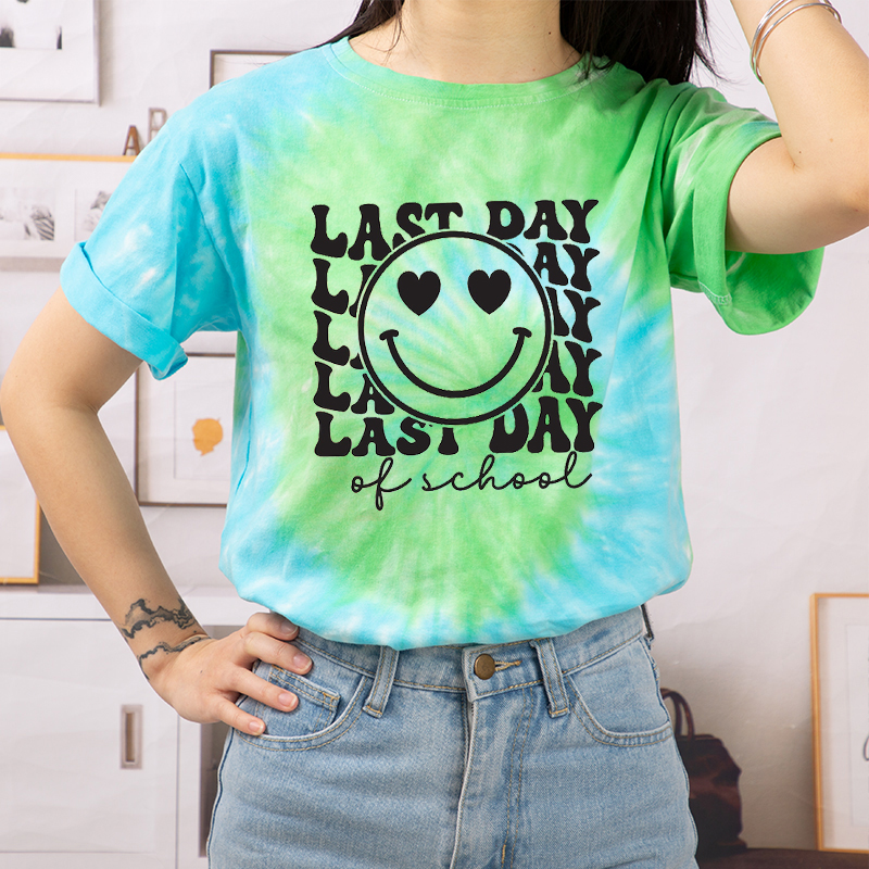 Last Day Of School Teacher Tie-dye T-Shirt