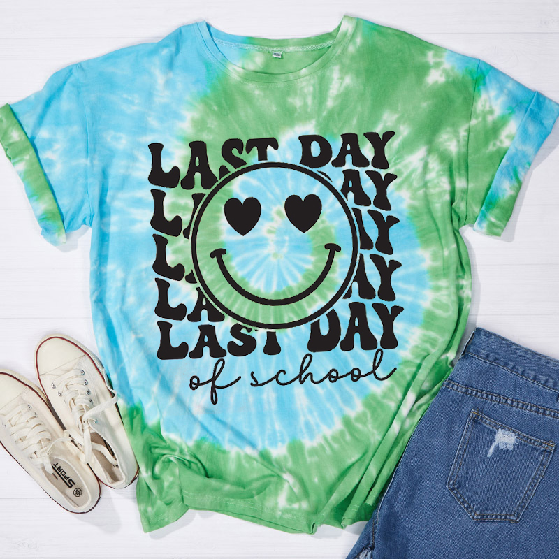 Last Day Of School Teacher Tie-dye T-Shirt
