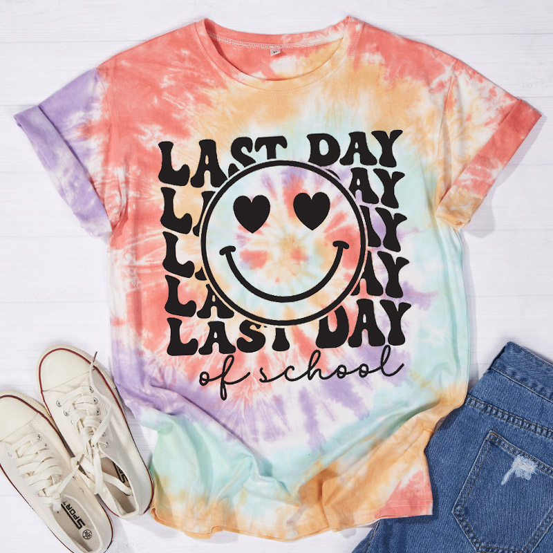 Last Day Of School Teacher Tie-dye T-Shirt