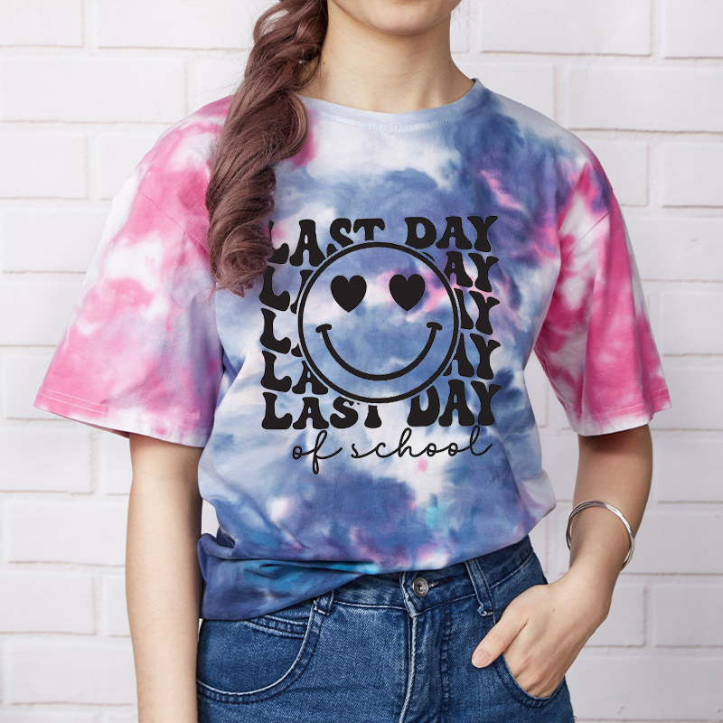 Last Day Of School Teacher Tie-dye T-Shirt