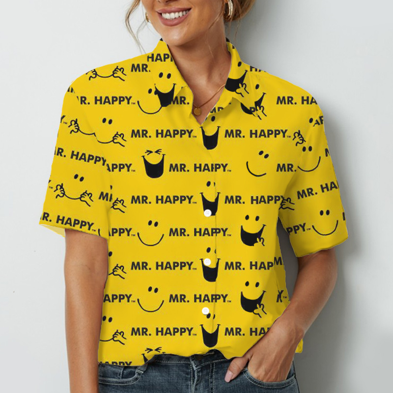 Happy Smile  Teacher Short Sleeve Shirt