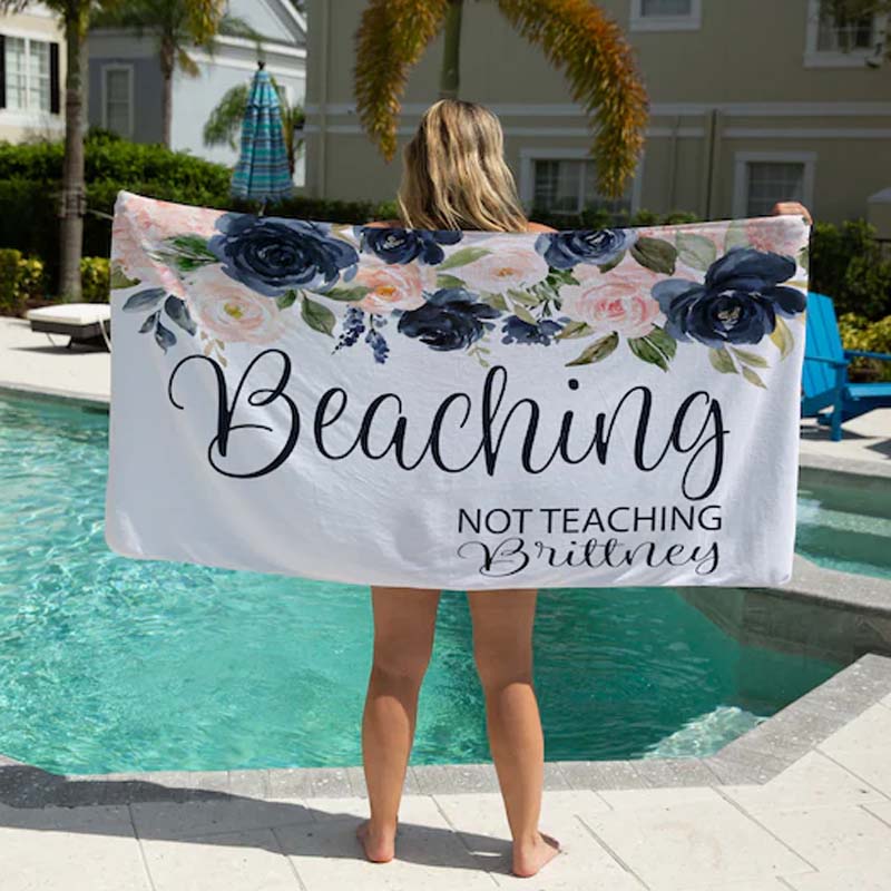 Blooming Flower Teacher Beach Towel