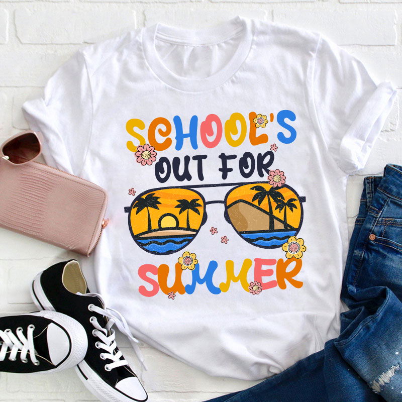 Groovy School‘s Out For Summer Teacher T-Shirt