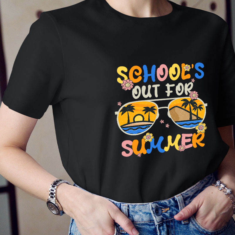 Groovy School‘s Out For Summer Teacher T-Shirt