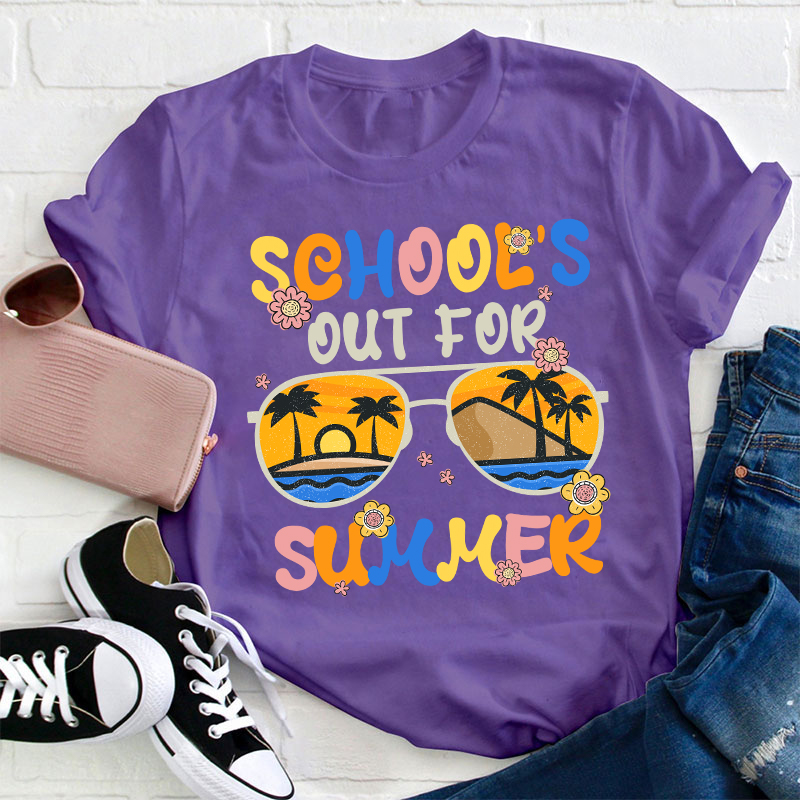 Groovy School‘s Out For Summer Teacher T-Shirt