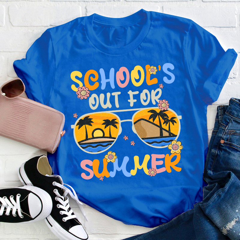 Groovy School‘s Out For Summer Teacher T-Shirt