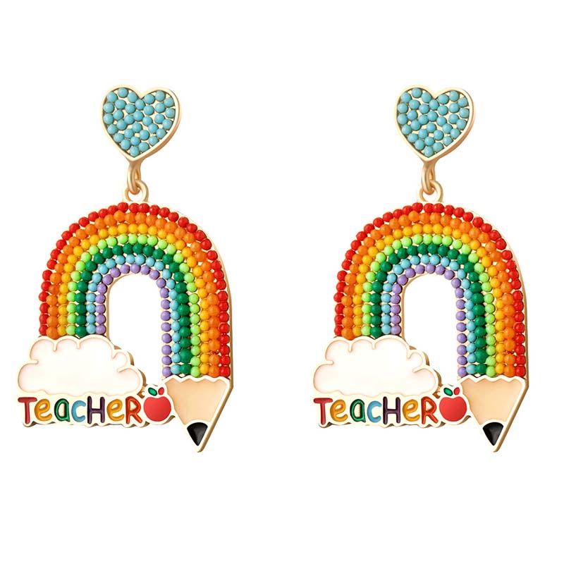 Candy Rainbow Rice Bead Earrings