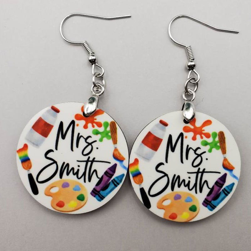 Personalized Drawing Tool Wooden Earrings