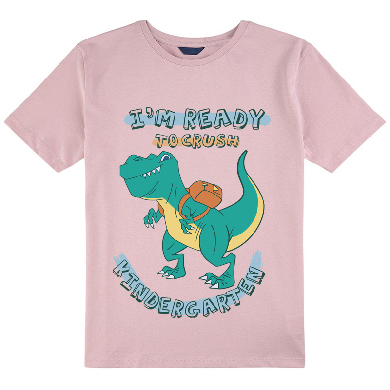 Personalized I'm Ready To Crush Kindergarten Green Dinosaurs Teacher Kids T-Shirt