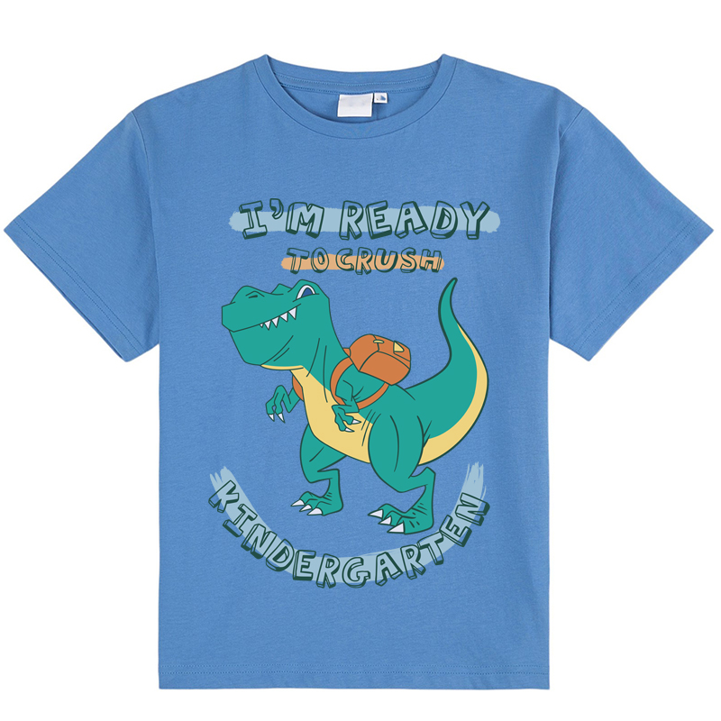 Personalized I'm Ready To Crush Kindergarten Green Dinosaurs Teacher Kids T-Shirt