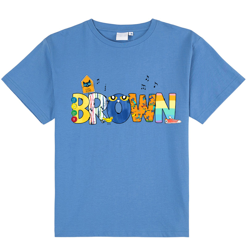 Personalized Name Smile Cat Teacher Kids T-Shirt