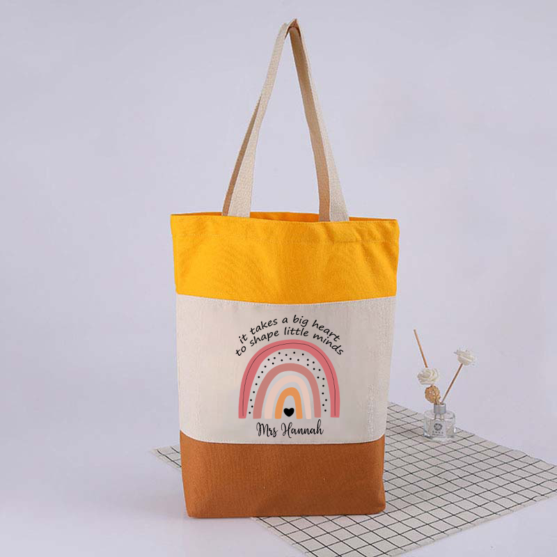 Personalized It Takes A Big Heart To Shape Little Minds Teacher Tote Bag