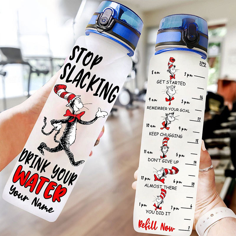Teachergive | Personalized Stop Slacking Drink Your Water Teacher Water Tracker Bottle sale