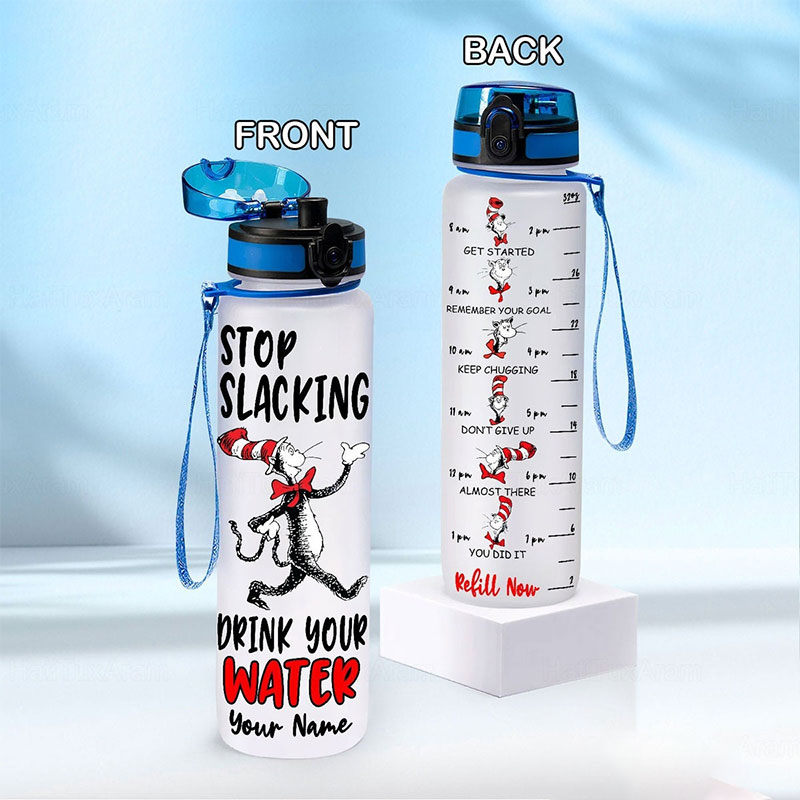 Teachergive | Personalized Stop Slacking Drink Your Water Teacher Water Tracker Bottle sale
