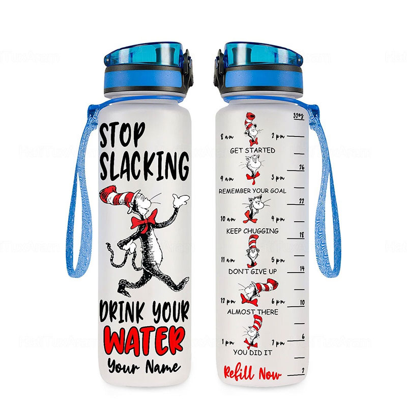 Teachergive | Personalized Stop Slacking Drink Your Water Teacher Water Tracker Bottle sale