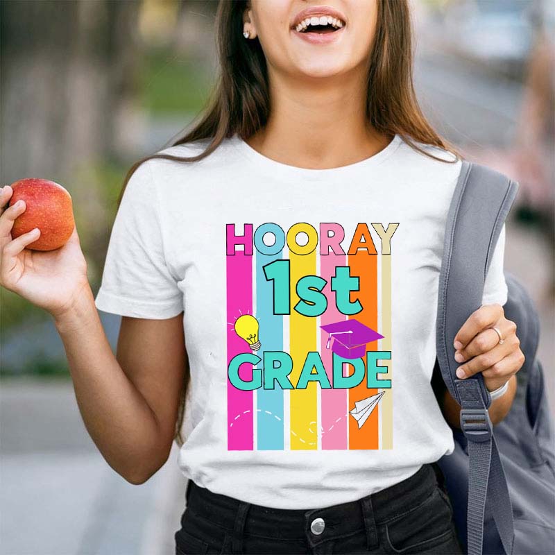 Personalized Hooray Grade Teacher T-Shirt