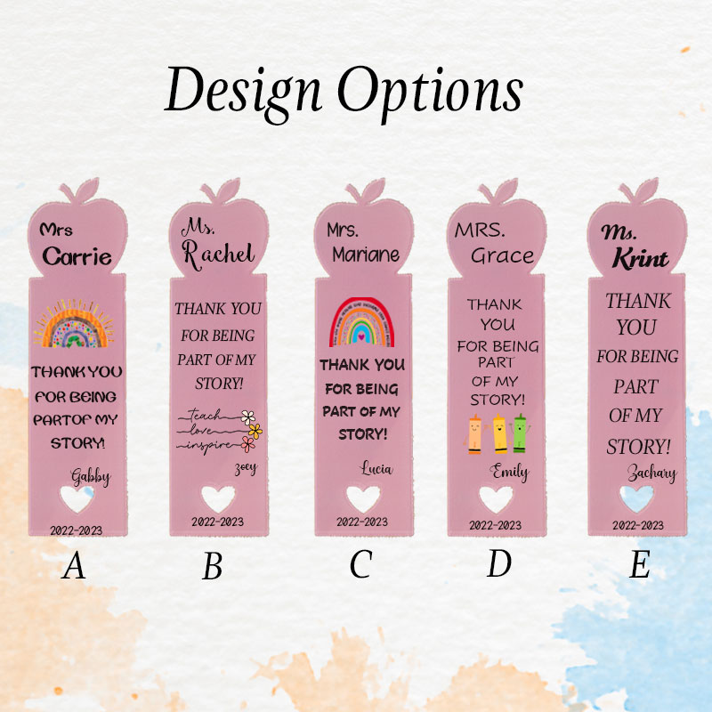 Personalized Name Bookmark Gift Acrylic Teacher Bookmark