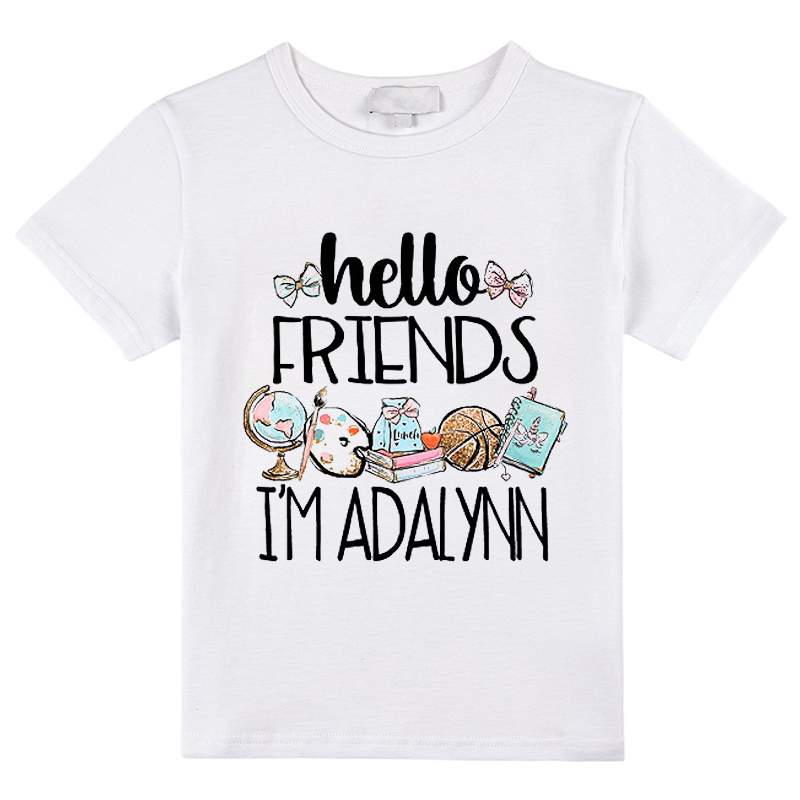 Personalized Name Hello Friends Kids T-Shirt