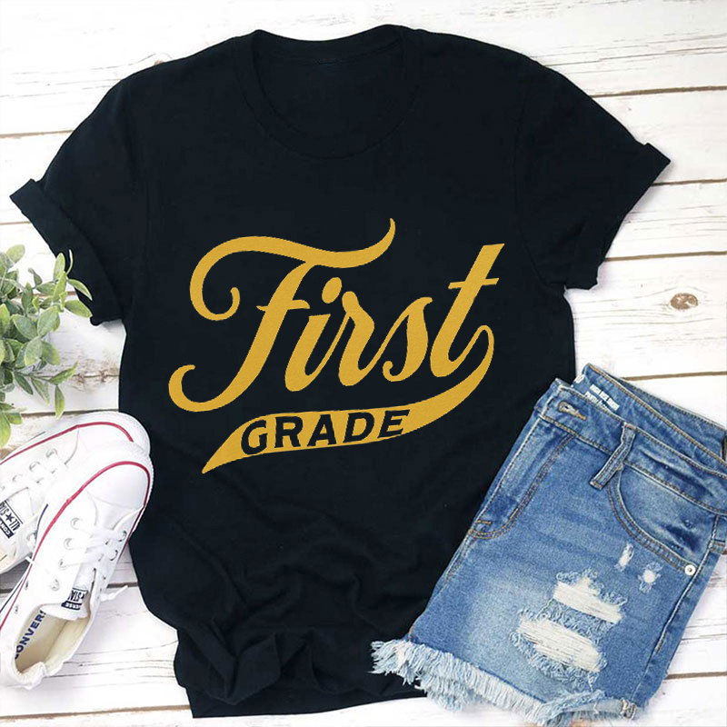 Personalized Grade Golden Teacher T-Shirt