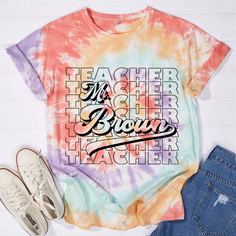 Personalized Name And Position Simple Tie-dye T-Shirt