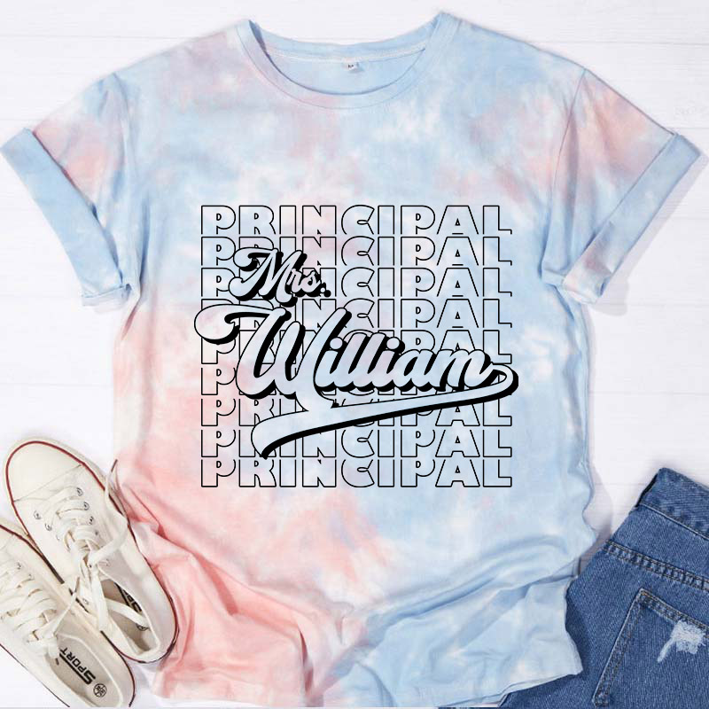 Personalized Name And Position Simple Tie-dye T-Shirt