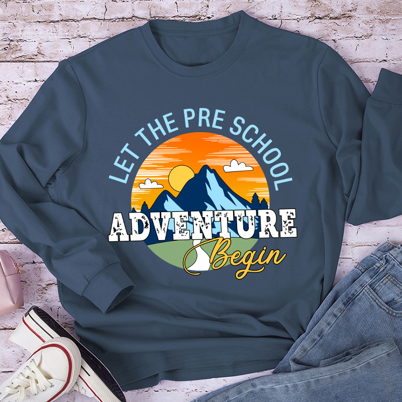 Personalized Let The Adventure Begin Teacher Long Sleeve T-Shirt