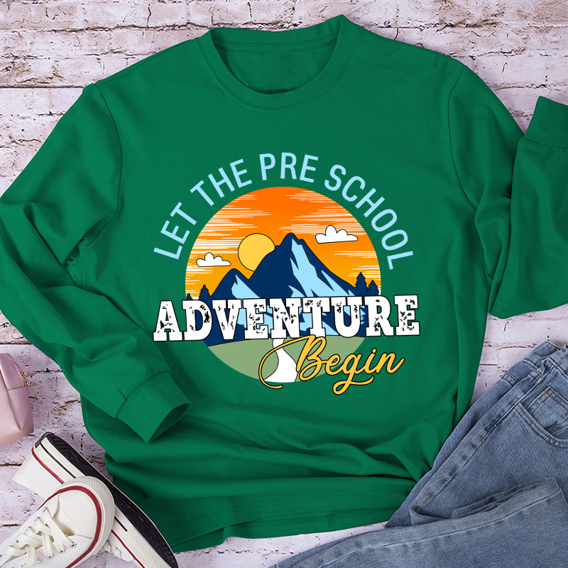 Personalized Let The Adventure Begin Teacher Long Sleeve T-Shirt