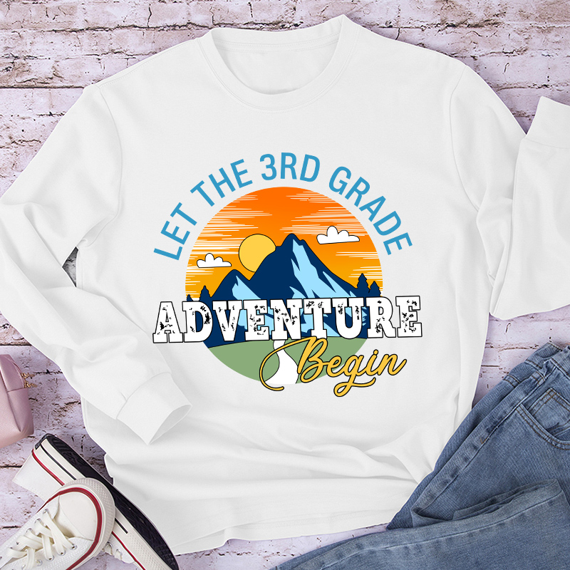 Personalized Let The Adventure Begin Teacher Long Sleeve T-Shirt