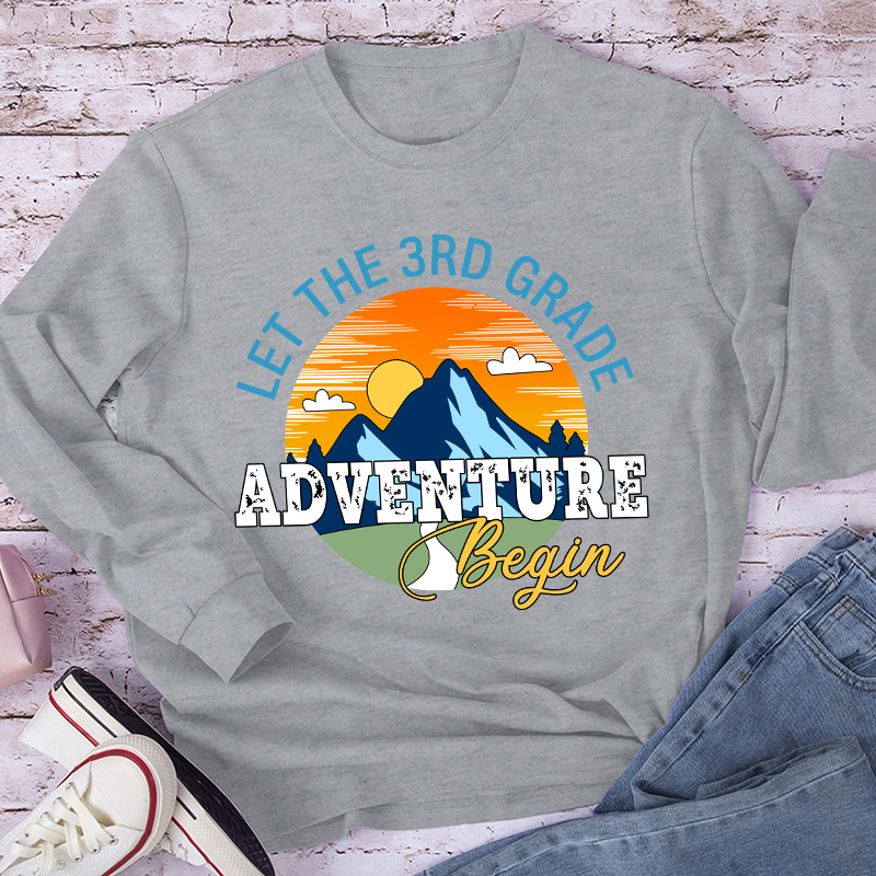 Personalized Let The Adventure Begin Teacher Long Sleeve T-Shirt